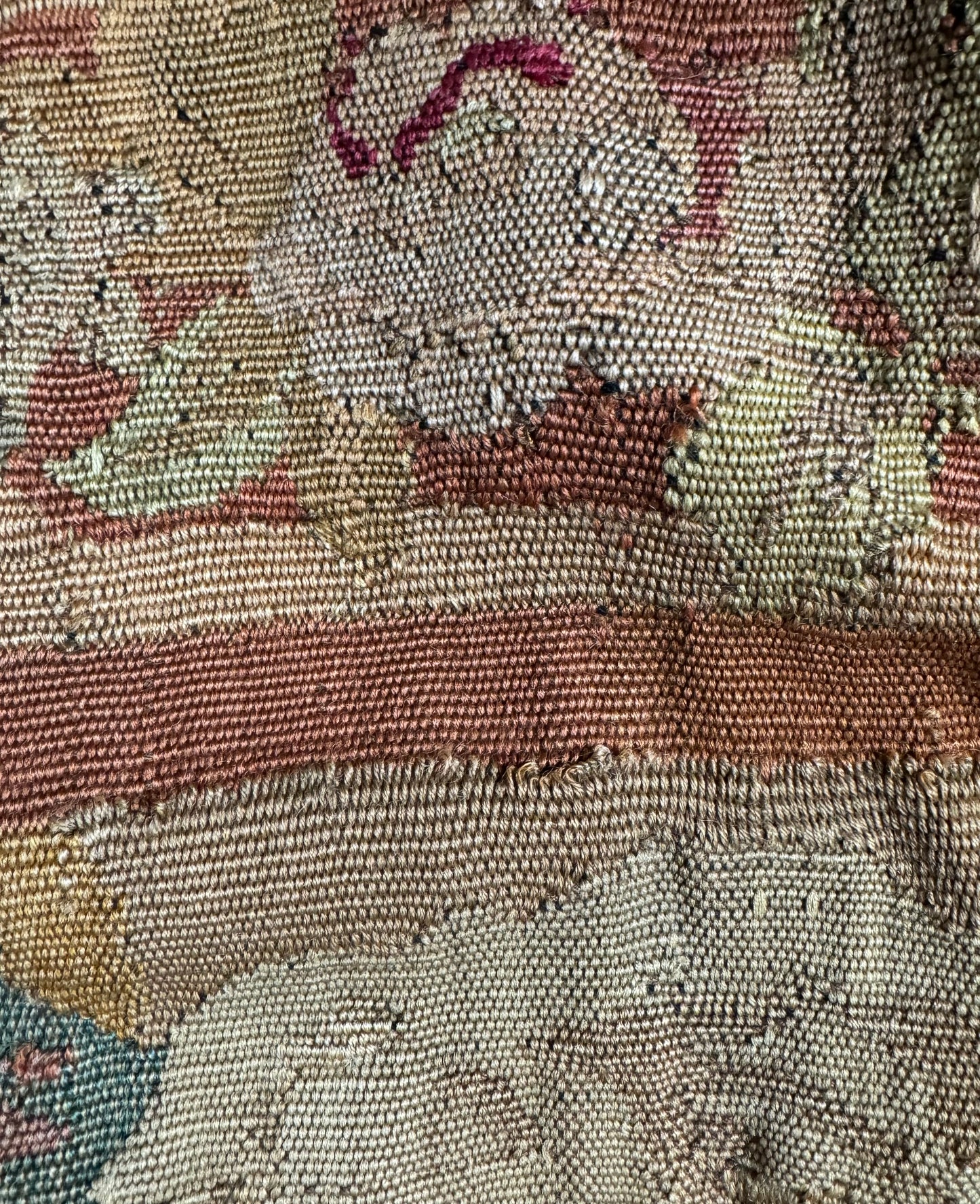 Antique French Aubusson Verdure Tapestry with Romantic Figures and Floral Border
