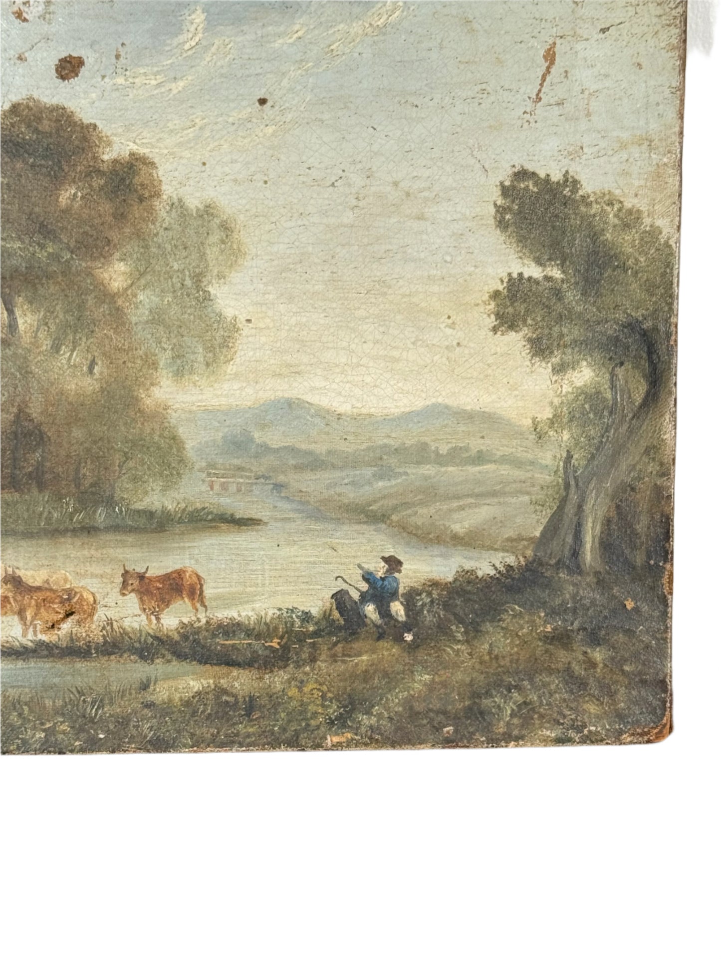 antique painting of cows
