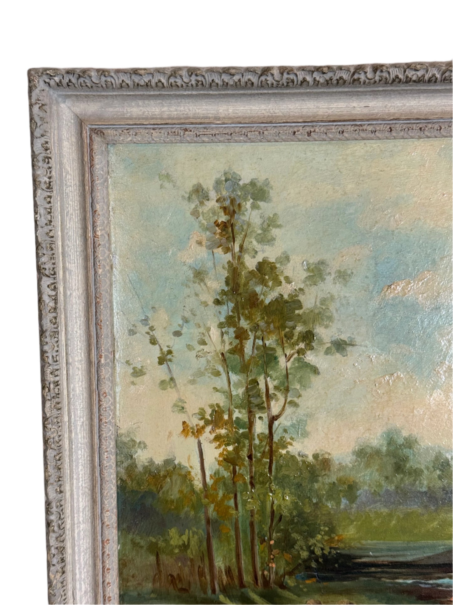 antique sheep painting