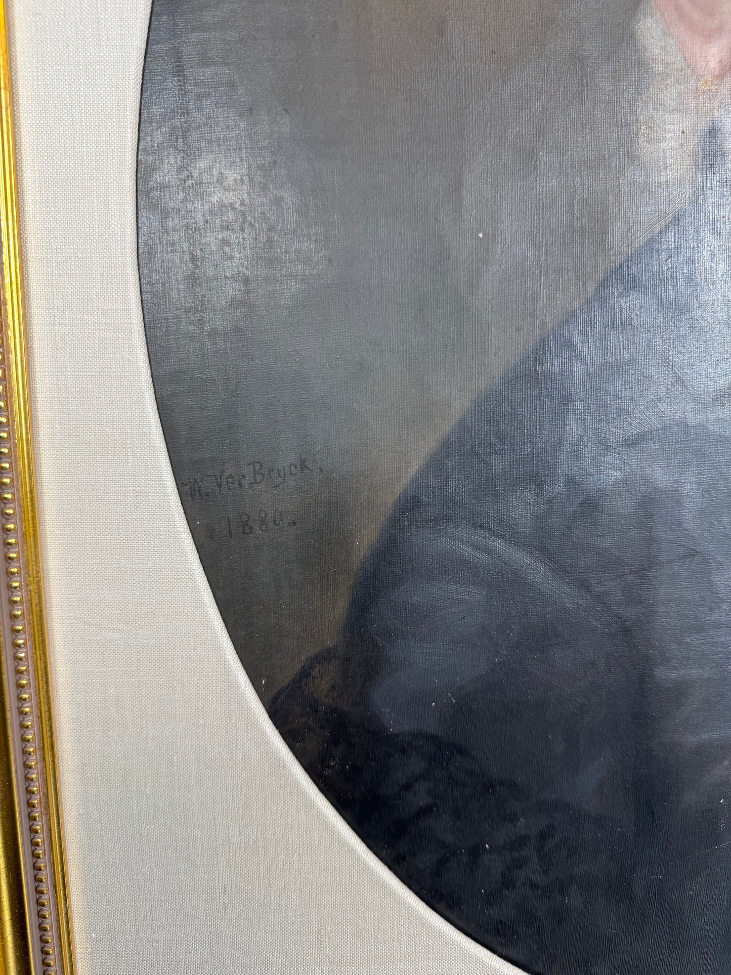 signed antique mourning portrait