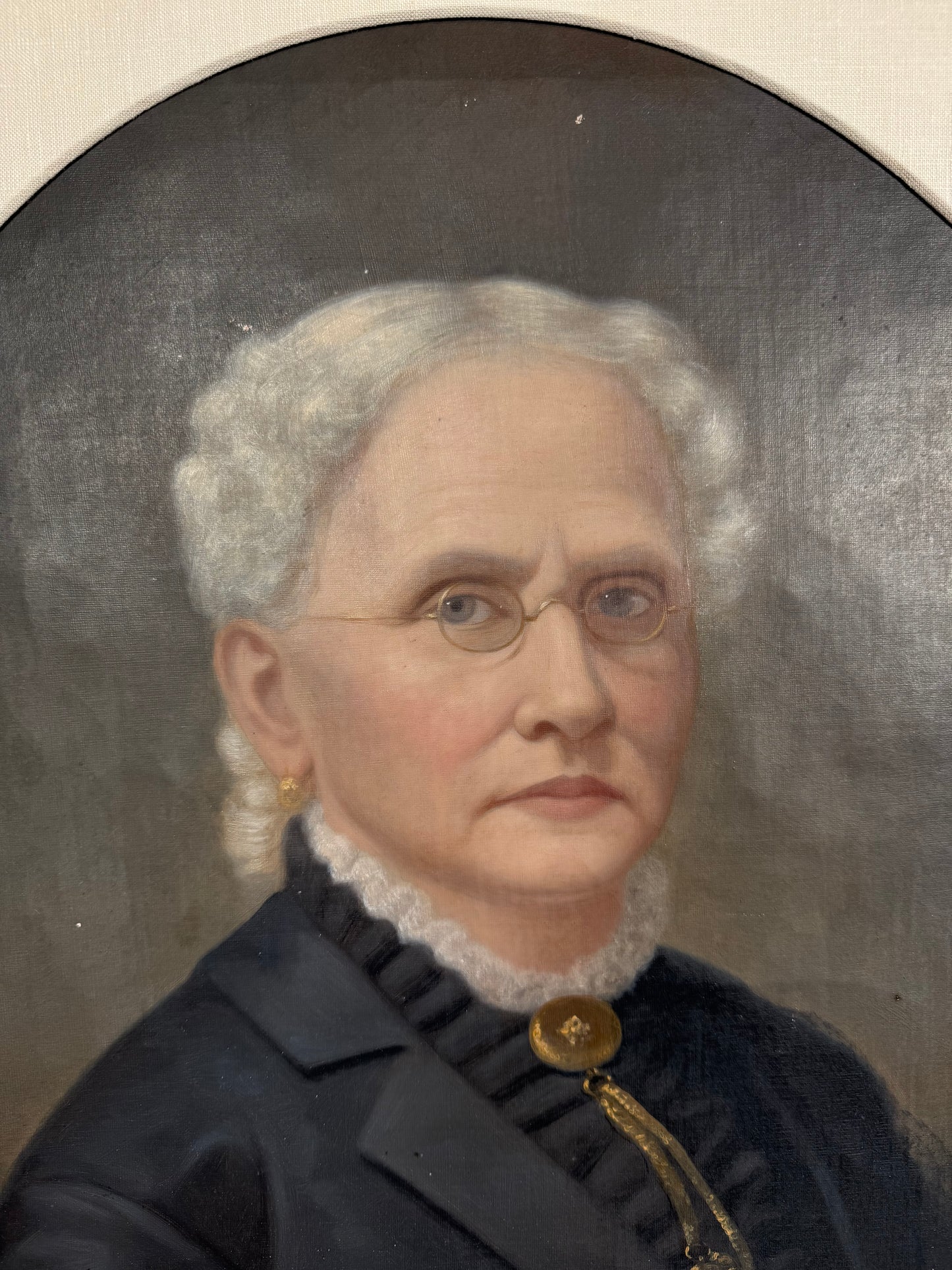 signed antique mourning portrait