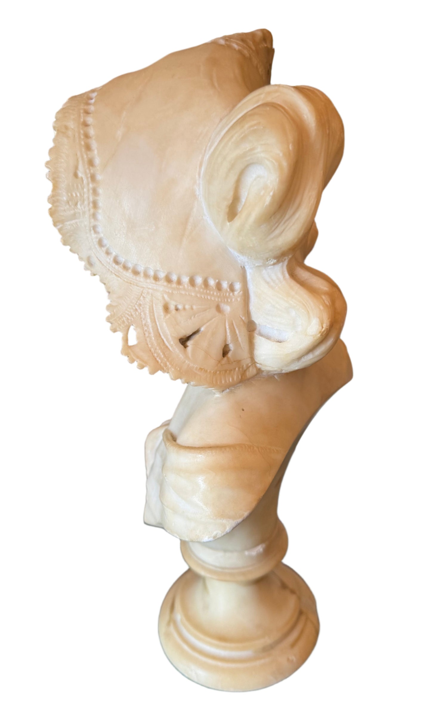 Antique Art Nouveau-style Alabaster Bust of Woman