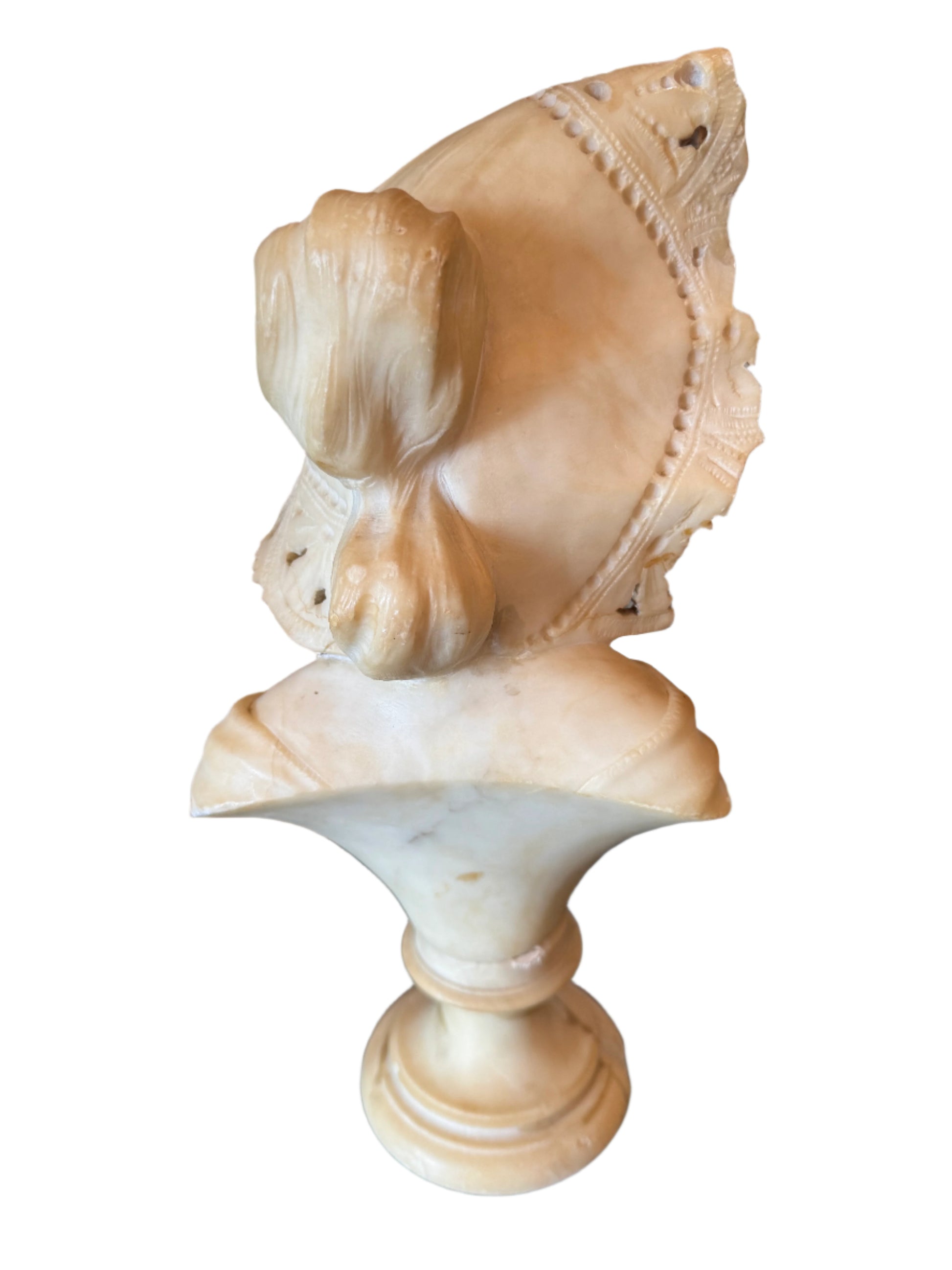 Antique Art Nouveau-style Alabaster Bust of Woman
