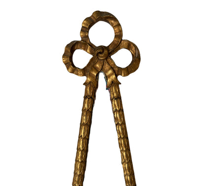 French Rococo-style Giltwood Mirror with Bow Detail