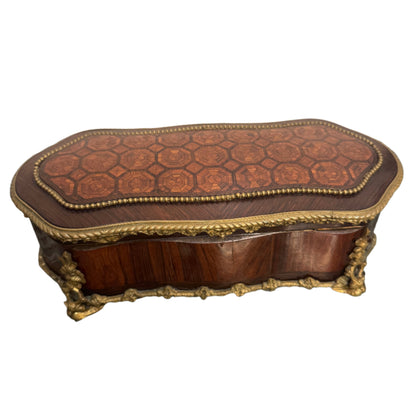 Napoleon III Marquetry and Bronze Ormolu Glove Box