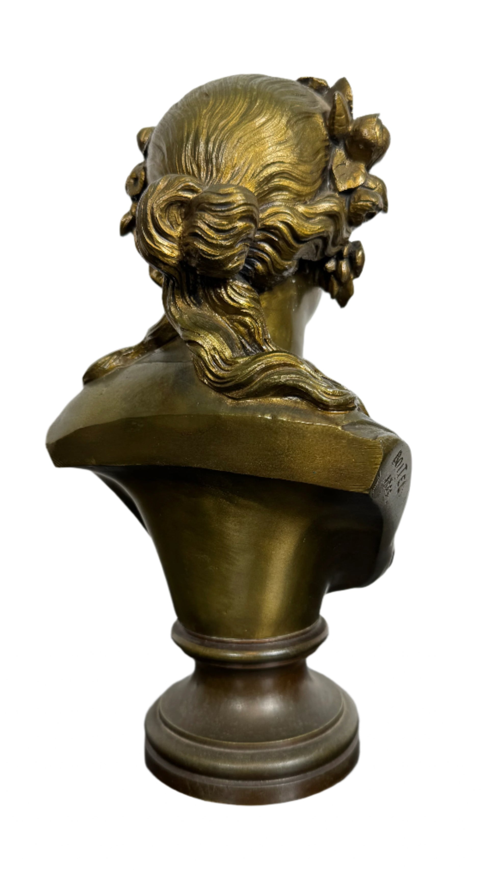 Antique Bronze Bust of a Woman by Isidore-Romain Boitel