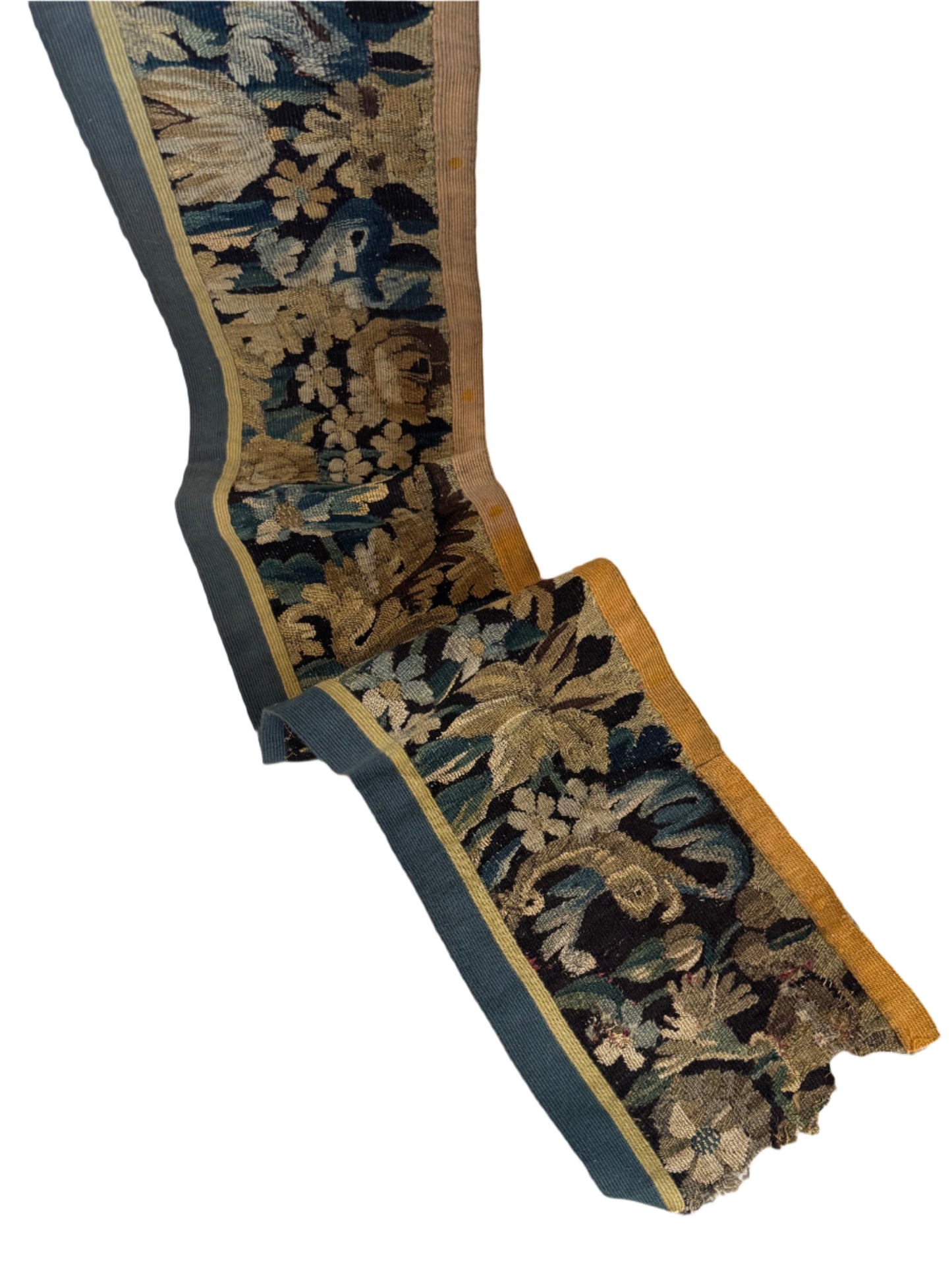 Antique Flemish Verdure Tapestry Border Remnant