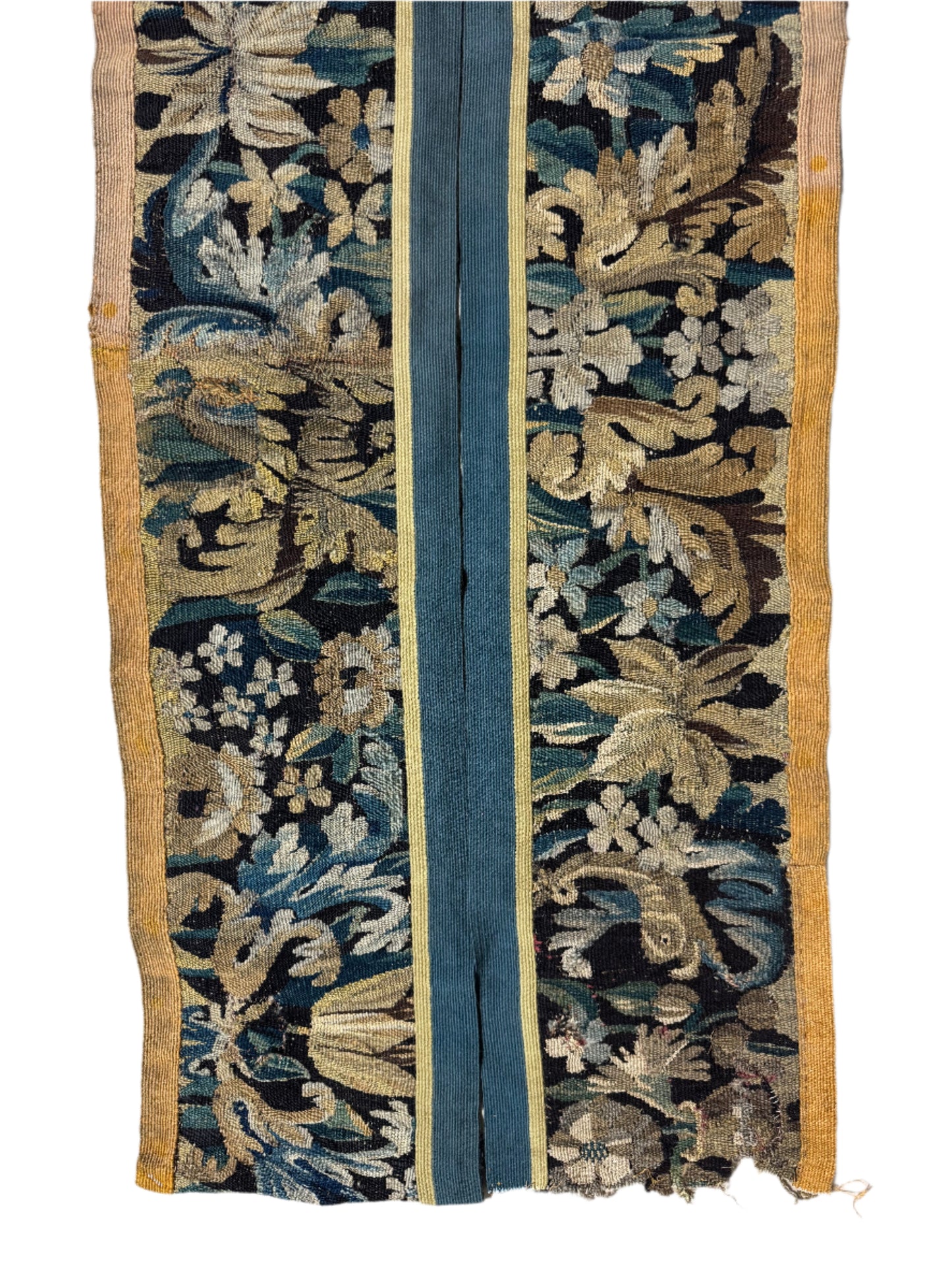 Antique Flemish Verdure Tapestry Border Remnant