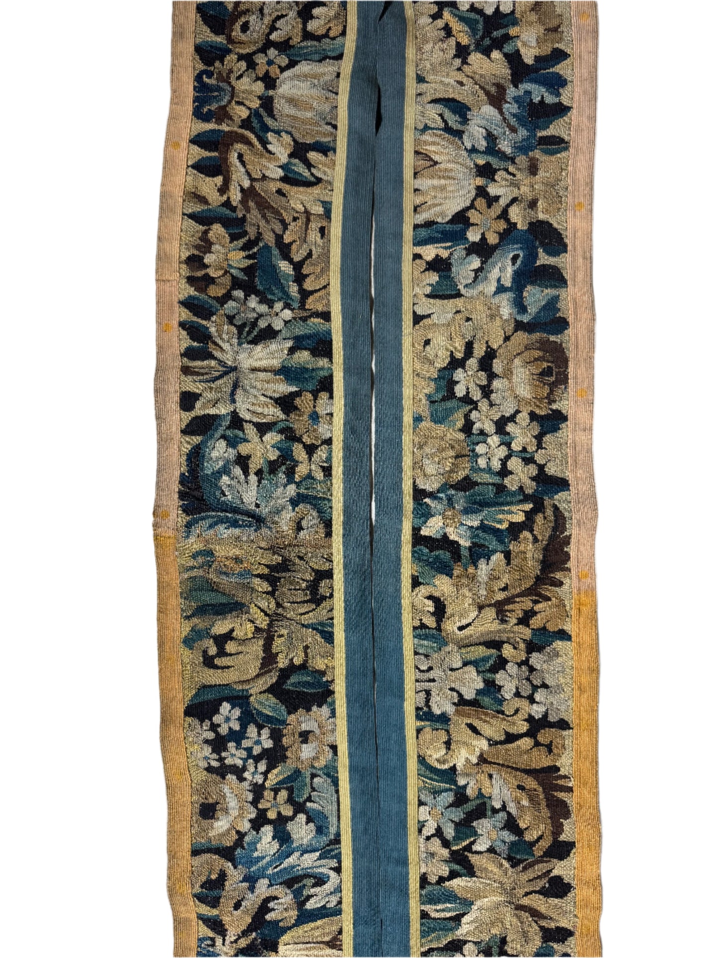 Antique Flemish Verdure Tapestry Border Remnant