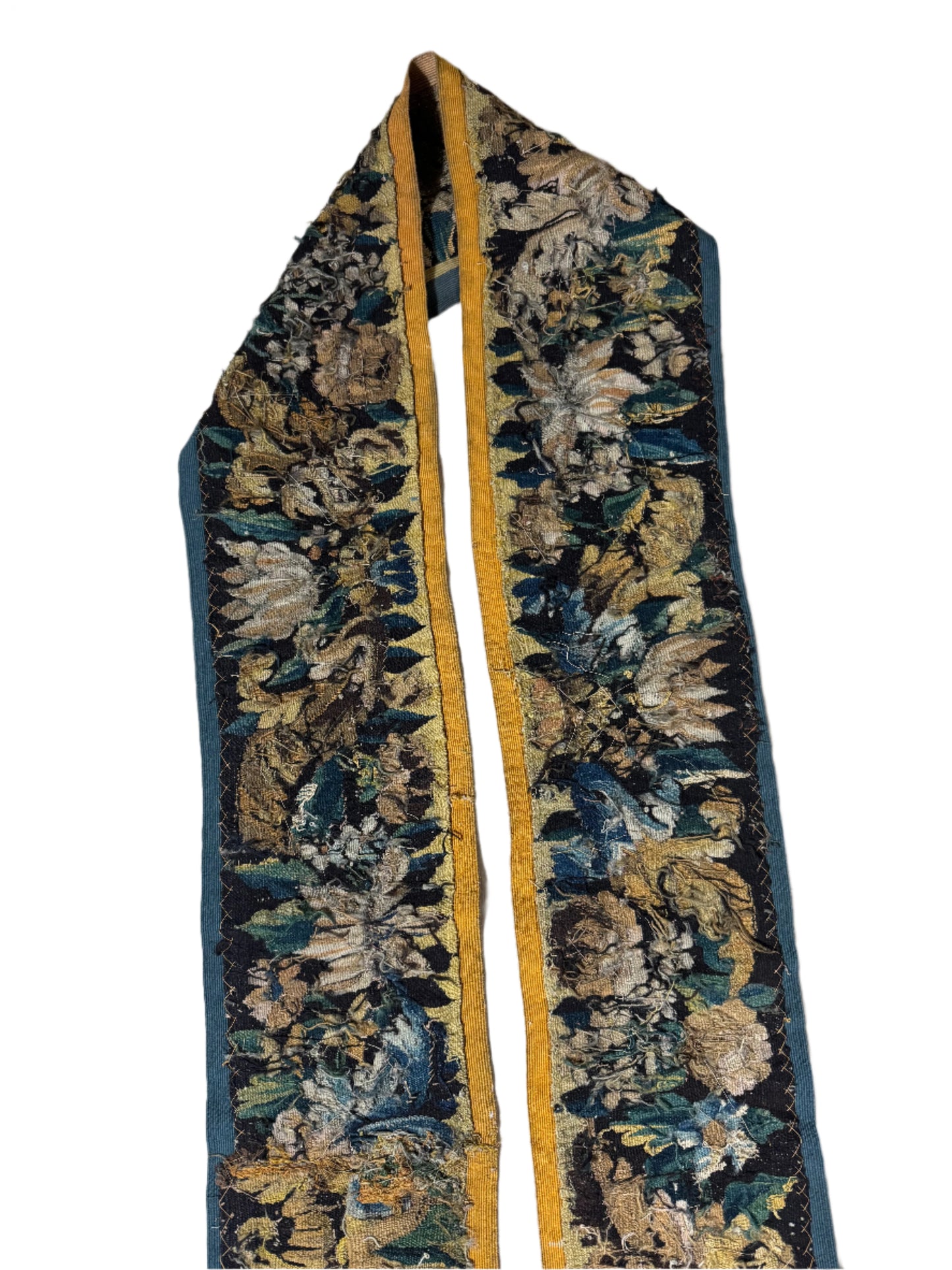 Antique Flemish Verdure Tapestry Border Remnant
