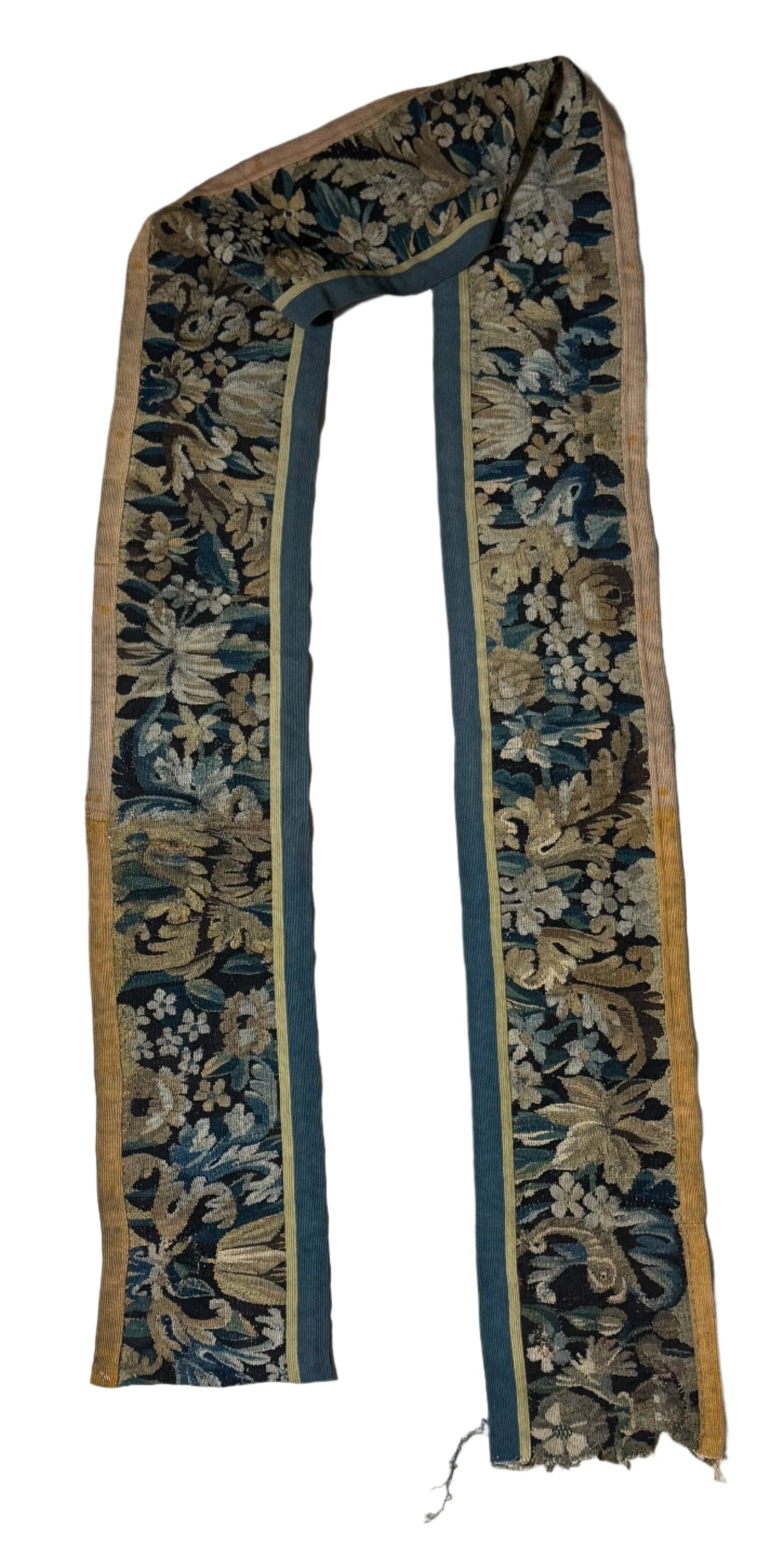 Antique Flemish Verdure Tapestry Border Remnant