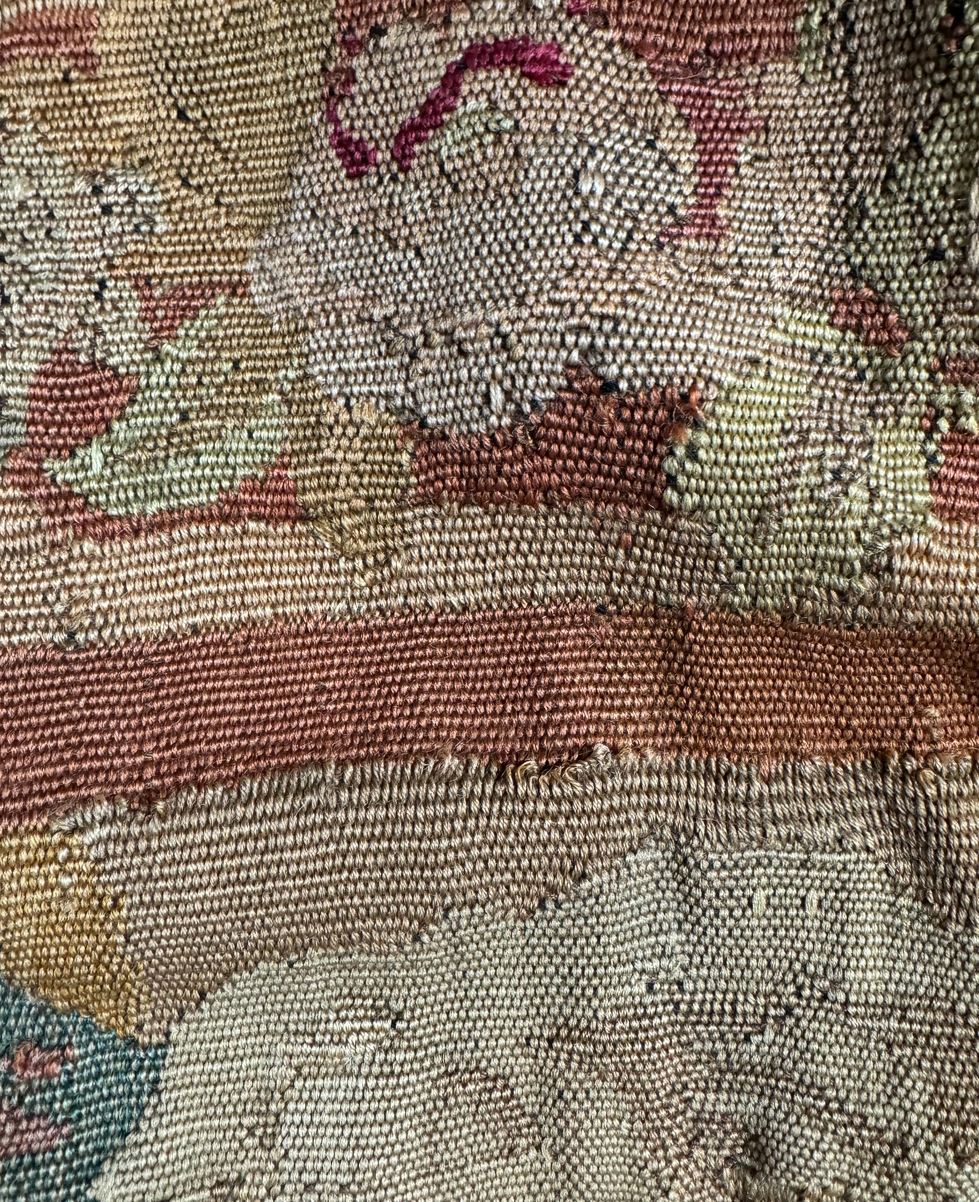 Antique French Aubusson Verdure Tapestry with Romantic Figures and Floral Border