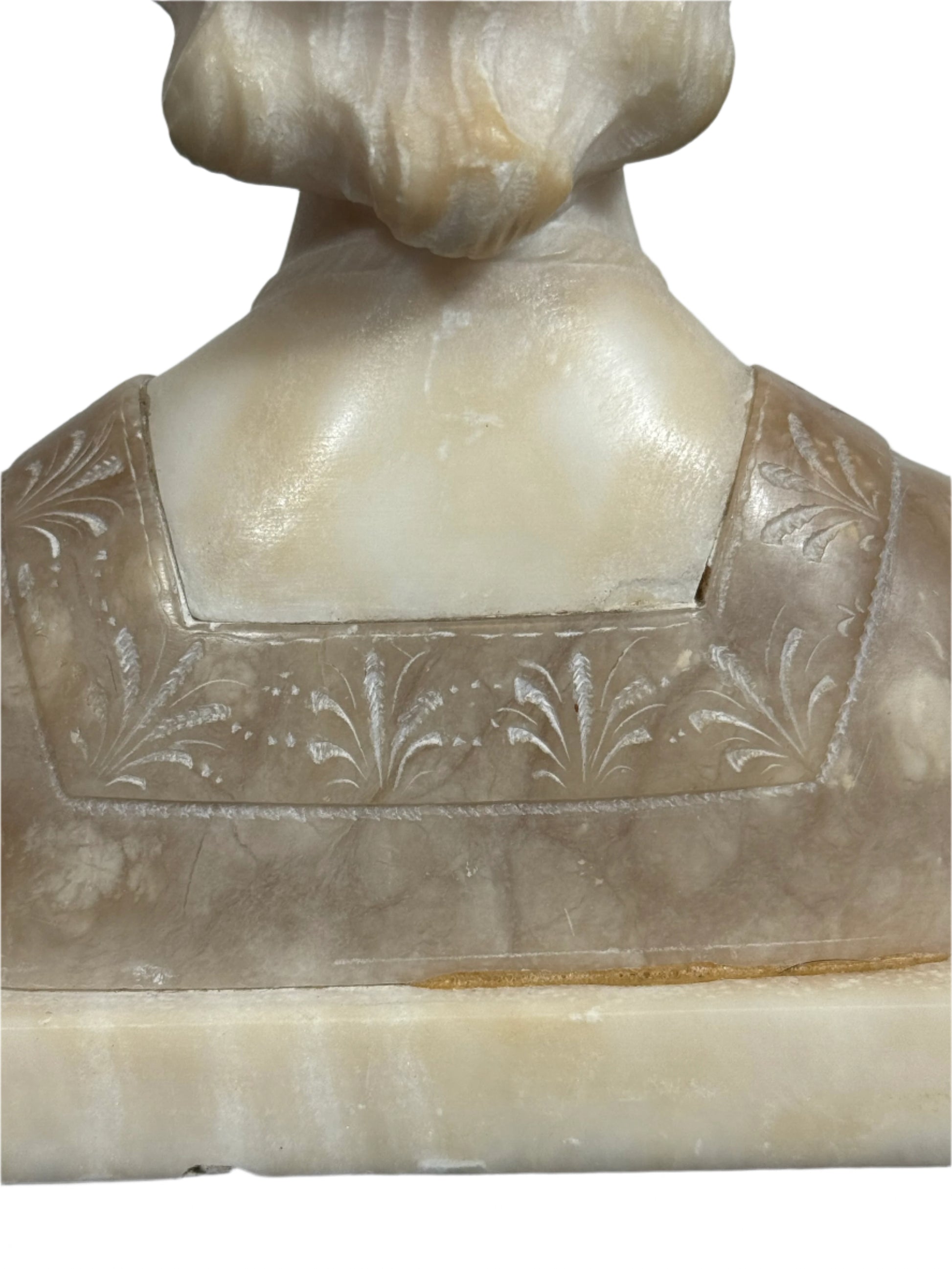 Antique Italian Alabaster Bust of Francesca da Rimini