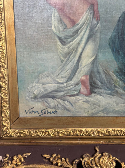 Antique Painting by Victor Gilbert Nude Study