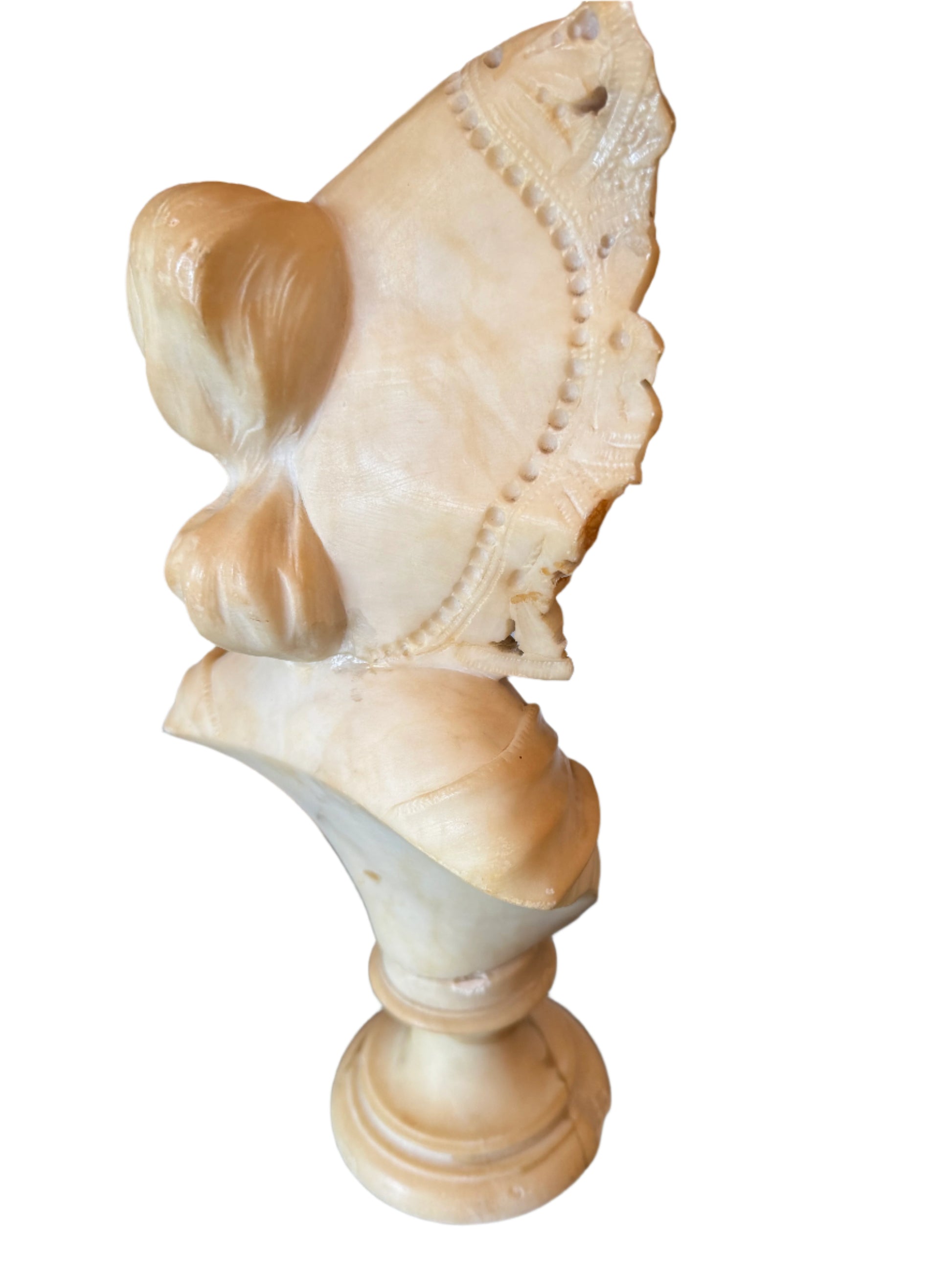 Antique Art Nouveau-style Alabaster Bust of Woman
