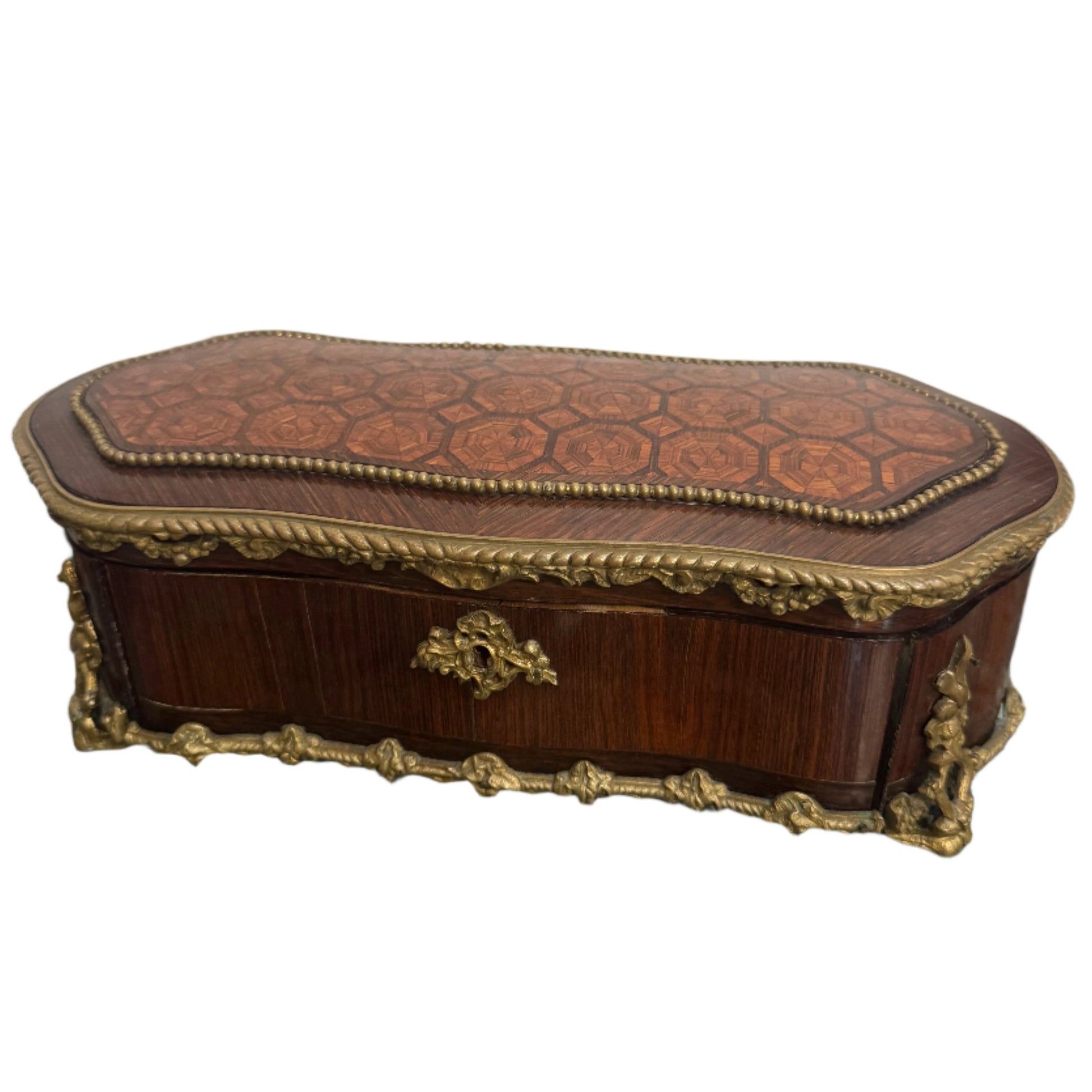 Napoleon III Marquetry and Bronze Ormolu Glove Box