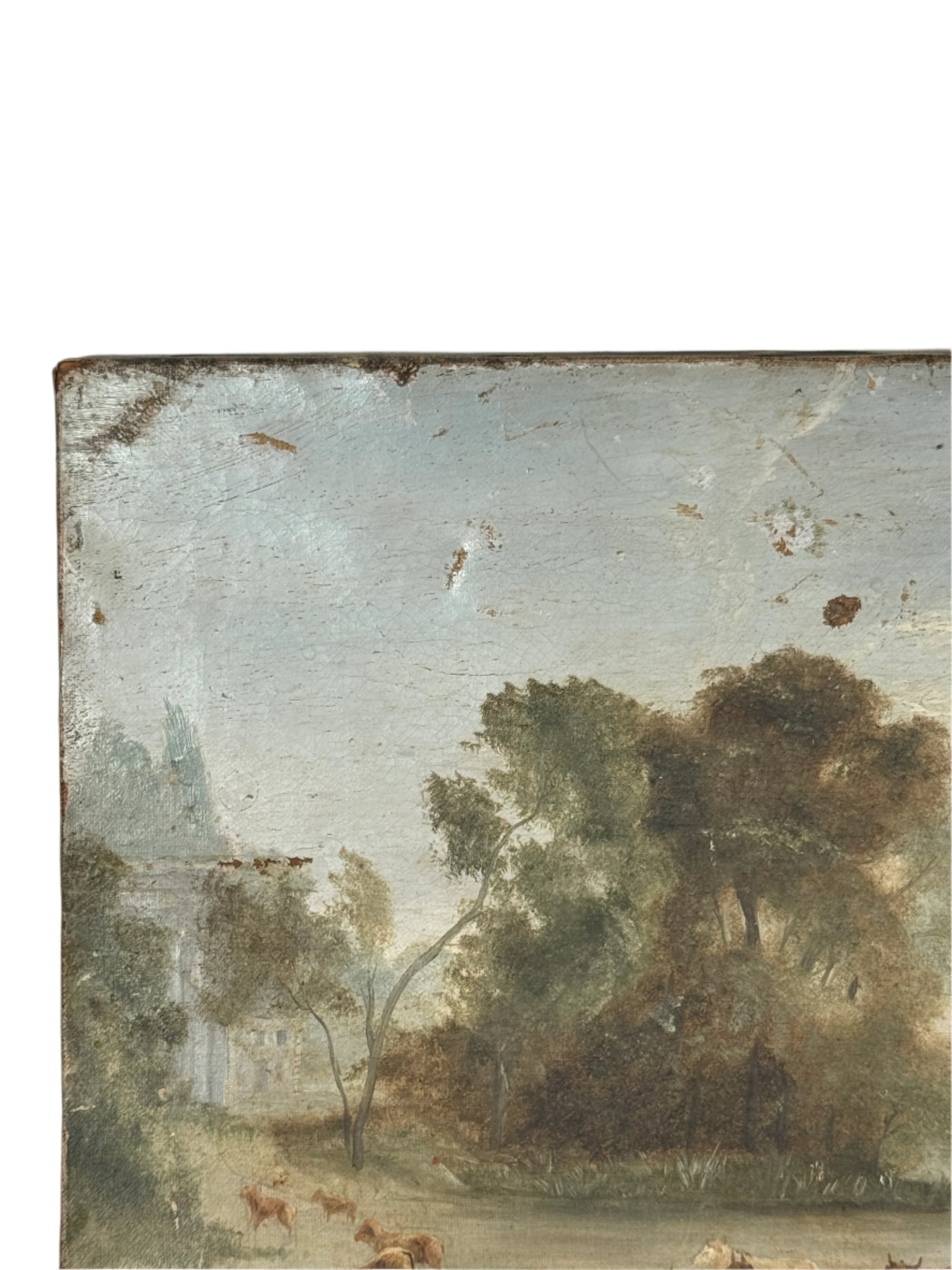 antique painting of cows