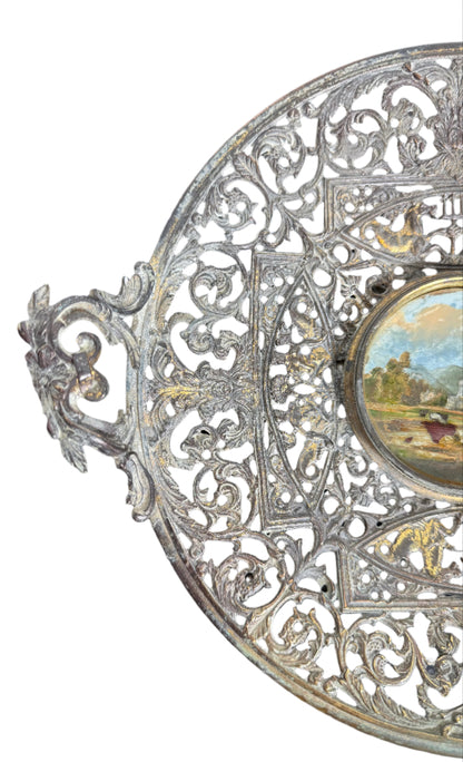 grand tour tazza with eglomise painting