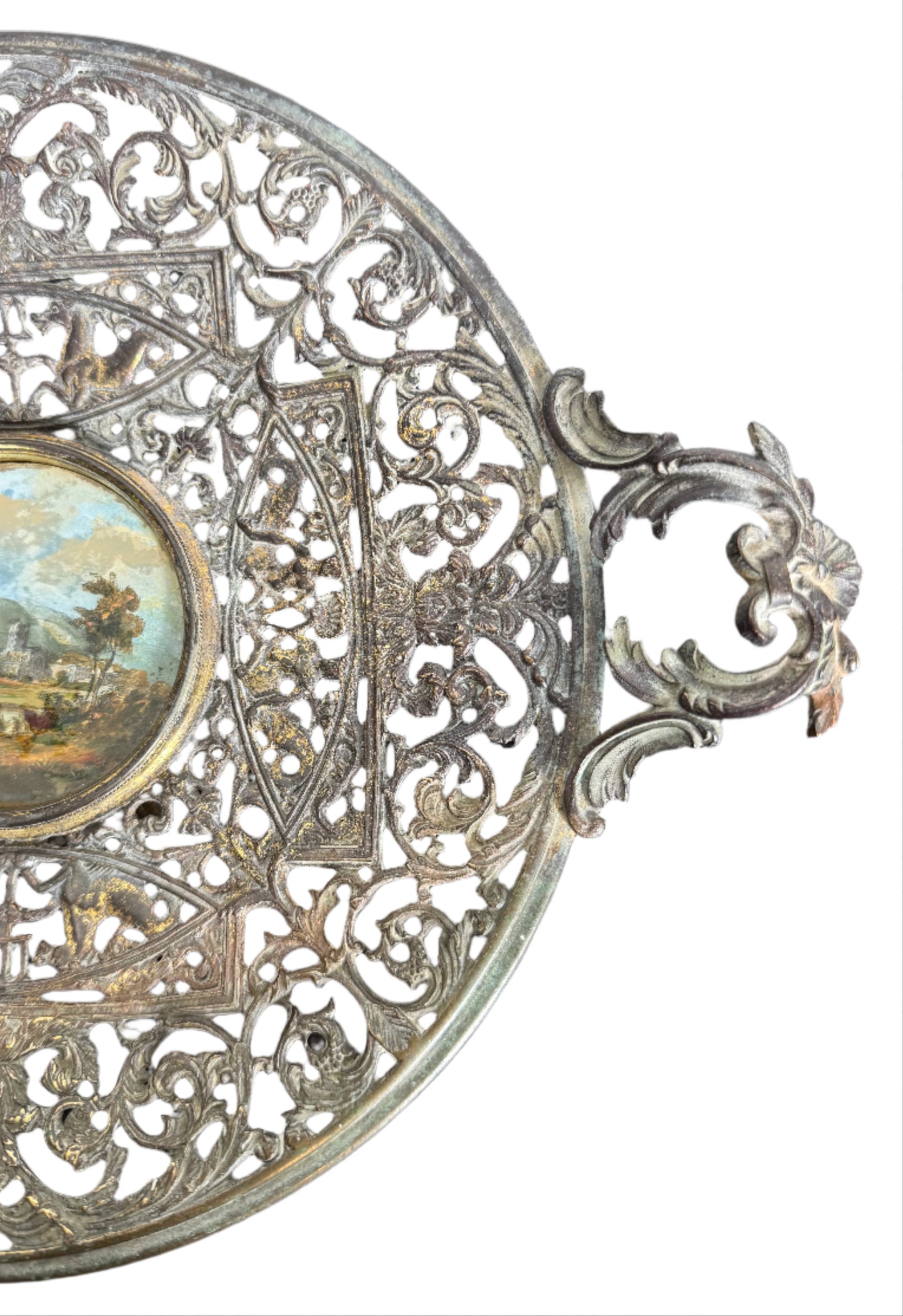 grand tour tazza with eglomise painting