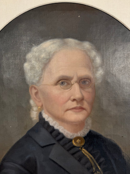 signed antique mourning portrait