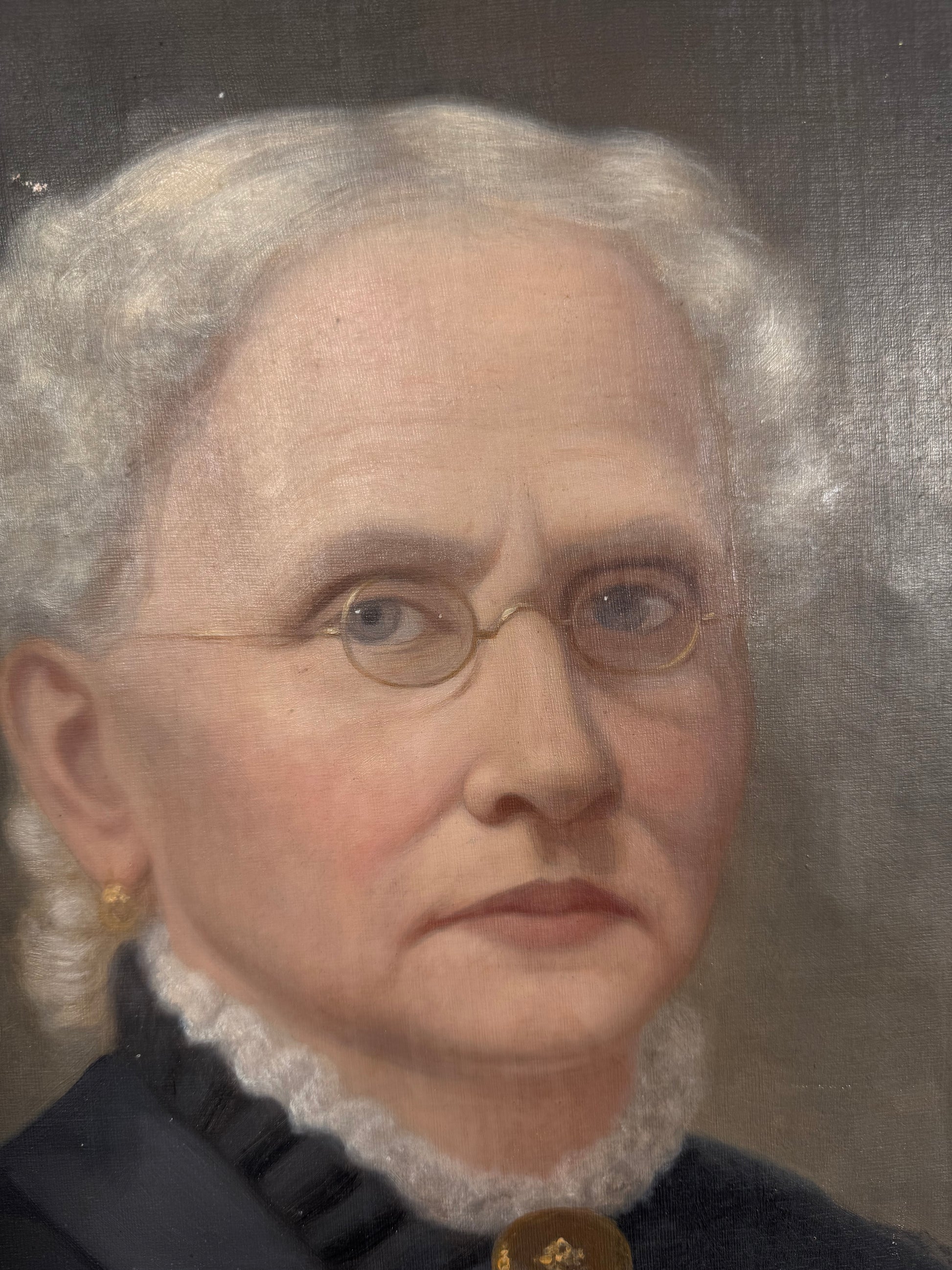 signed antique mourning portrait